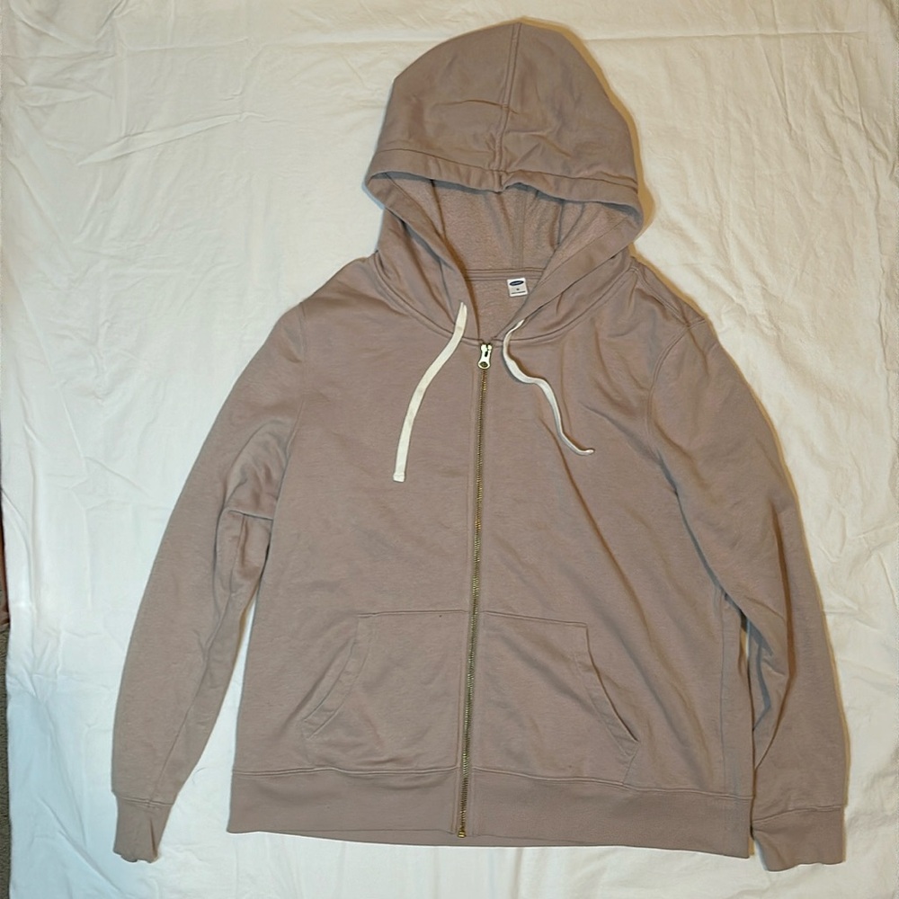 Old Navy hoodie in pink with gold zipper
